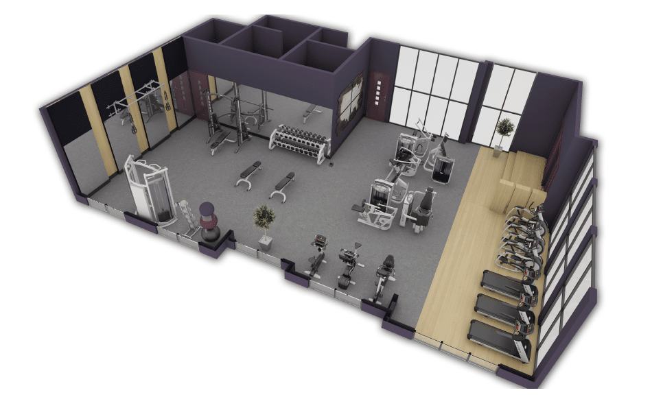 3d Gym Rendering - Fitness Center Consulting